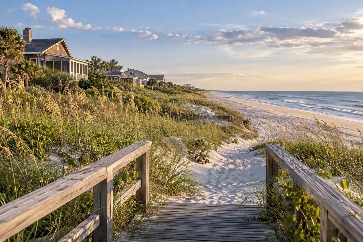 Representative Pawleys Island dunes and beach cottages