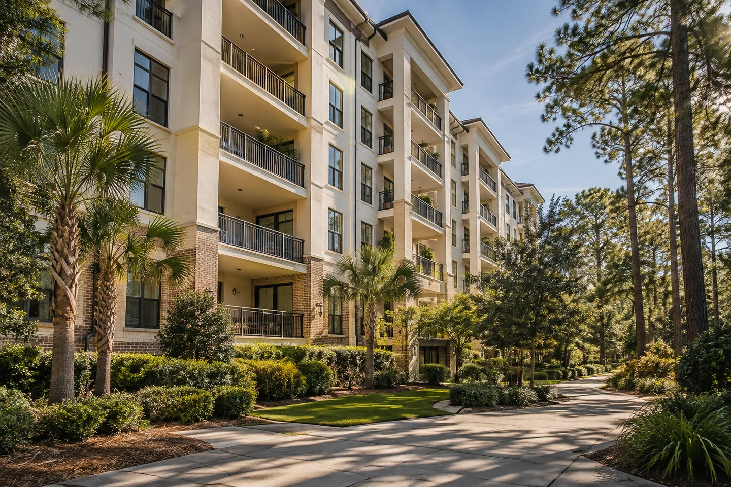 A coastal condominium exterior