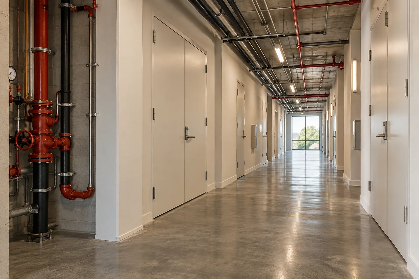 A well-maintained commercial corridor